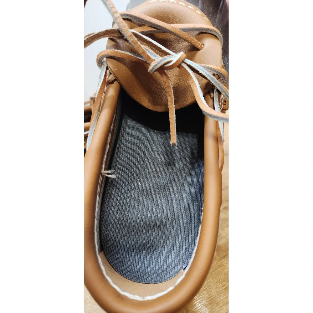 LL Bean Rubber Moc Bean Boots Mens 9 M Brown Tan Waterproof Duck Shoes 175061
